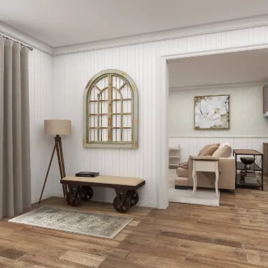 Industrial Wood Bench Brown - Olivia & May image {15}