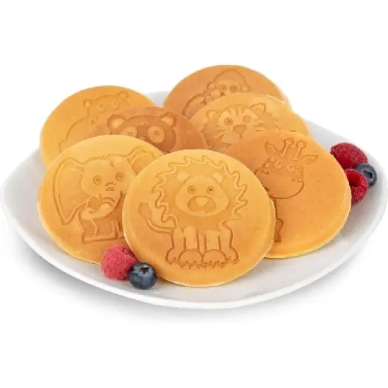 Animal Mini Pancake Pan - Make 7 Unique Flapjack Zoo Animals, Including a Elephant, Giraffe and More- Pancake Griddle for Breakfast Fun & Easy Cleanup image {2}