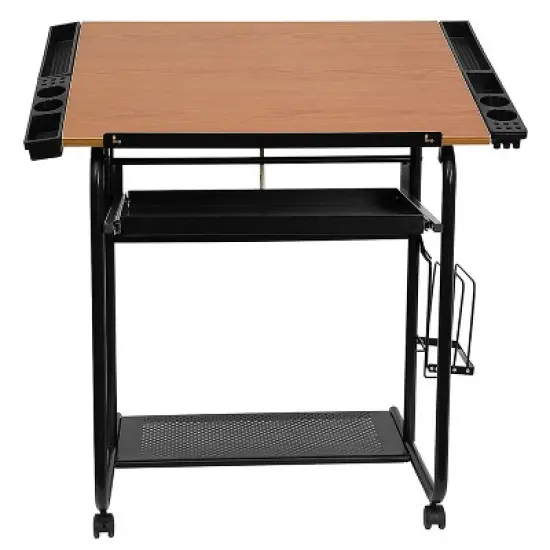 Emma and Oliver Adjustable Drawing and Drafting Table with Dual Wheel Casters image {8}