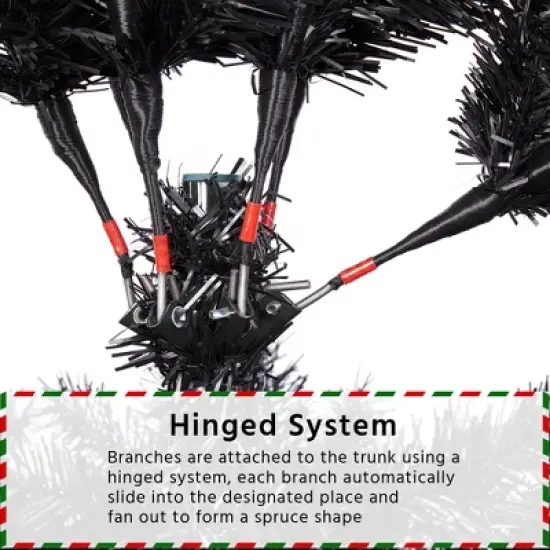 Yaheetech 4.5Ft/6Ft/7.5Ft Artificial Christmas Tree Hinged Spruce Artificial Tree with Foldable Stand image {4}