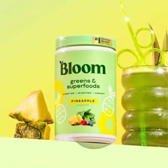 BLOOM NUTRITION Greens and Superfoods Powder - Pineapple - 25ct image {1}