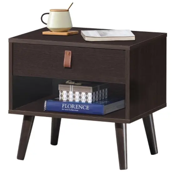 Costway Set of 2 Nightstand Sofa Side End BedsideTable Drawer image {8}
