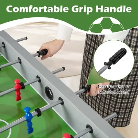 Costway Foosball Table Game Set with 2 Footballs, Smooth Handle, 18 Realistic Players image {6}