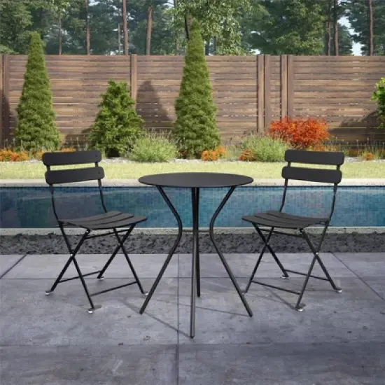 3pc Bistro Set with Folding Chairs  - Room & Joy image {4}