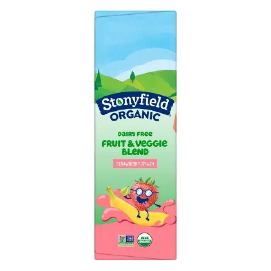 Stonyfield Organic Strawbana Smash Kids' Dairy Free Smoothie - 4ct/3.2oz Pouches image {3}