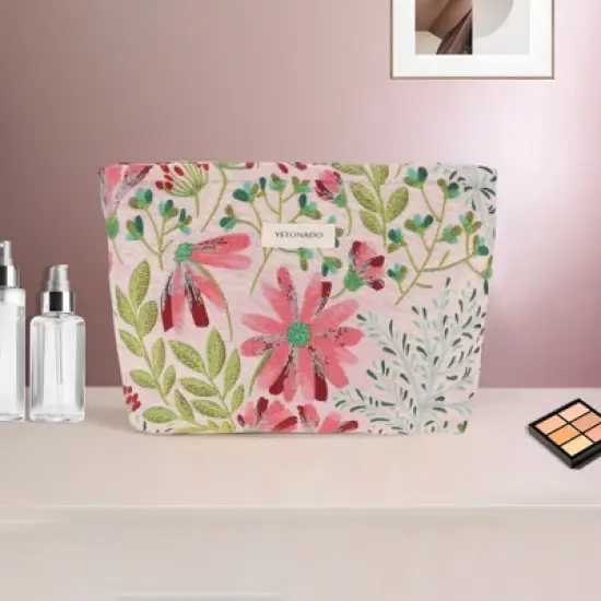 Unique Bargains Portable Galsang Flower Makeup Bag 1 Pc image {4}