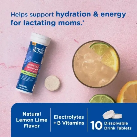 Mommy's Bliss Lactation Hydration Drink Tablets - Lemon Lime - 10ct image {1}