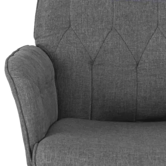 Modern Upholstered Tufted Office Chair with Arms Gray - Techni Mobili image {5}