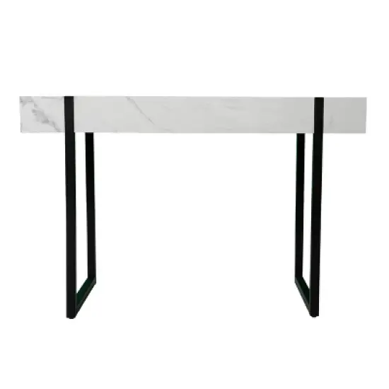Wennan Modern Faux Marble Desk Black/White - Aiden Lane image {6}