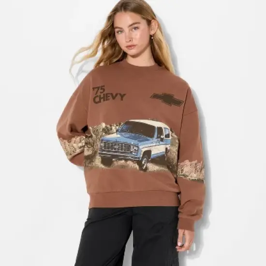 Women's Chevy Blazer Fleece Graphic Sweatshirt - Light Brown image {3}