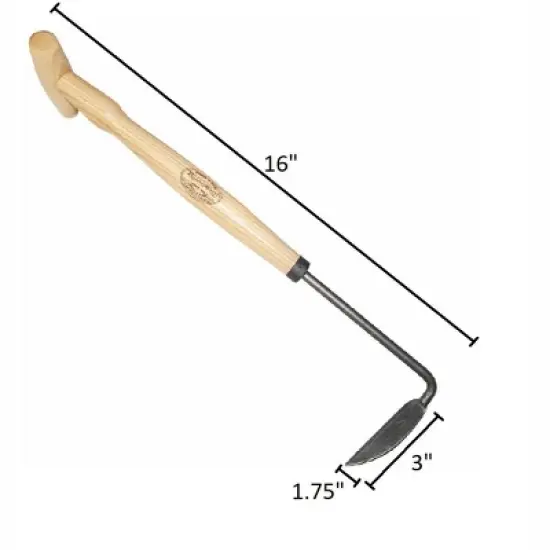 DeWit Cape Cod Weeder &ndash; Left-Handed P-Grip Garden Tool, 16" &ndash; Ergonomic, Eco-Friendly, Durable Steel Blade image {1}