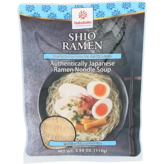 Hakubaku Shio Ramen Noodle Soup - Case of 12 - 3.88 oz image {1}