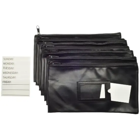Nadex Coins&trade; Vinyl 7-Day Pack of Zippered Bank Deposit Cash and Coin Bags with Card Window image {5}
