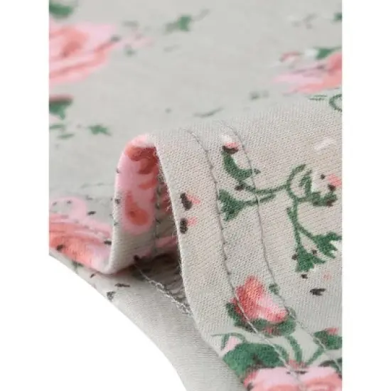 Agnes Orinda Womens Plus size Floral Nightgown Pajama Cute Irregular Sleep Dress image {5}