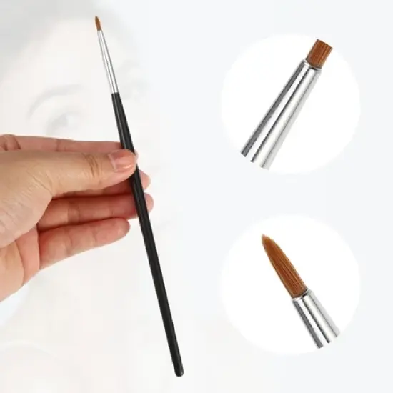 Unique Bargains Eyeliner Lip Makeup Brushes and Sets Black 3 Pcs image {3}