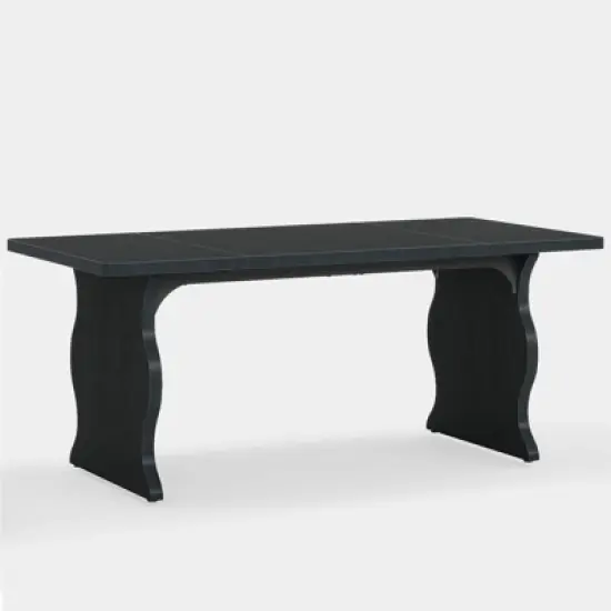 Gulches 63" Large Executive Desk, Home Office Spacious Computer Desk with Ample Leg Room, Sturdy Double PC Gaming Study Table, Black image {1}