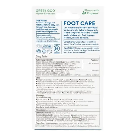 Green Goo Foot Care Salve Unscented - 1.82oz image {2}