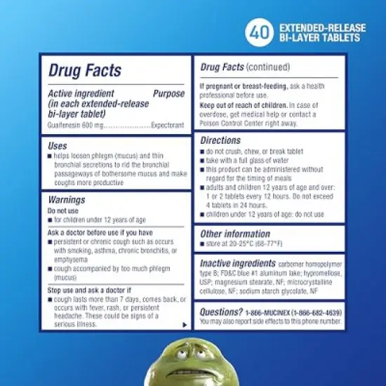 Mucinex Expectorant 600Mg Tablet 40Ct image {12}