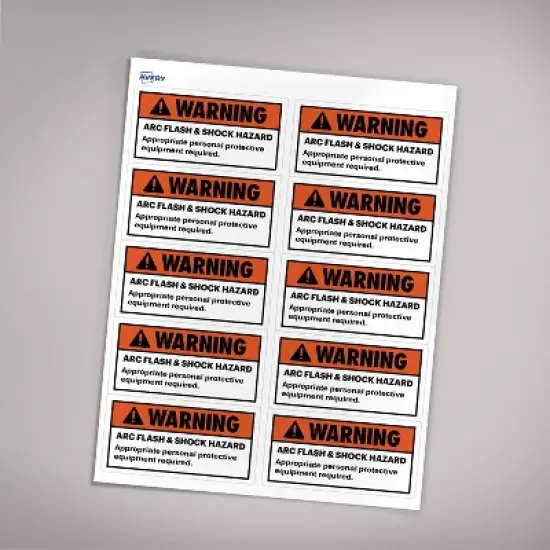 Avery Arc Flash/Shock Warning Labels, Waterproof, UV Resistant, Preprinted, 2" x 4", 100 Warning Decal Labels image {5}