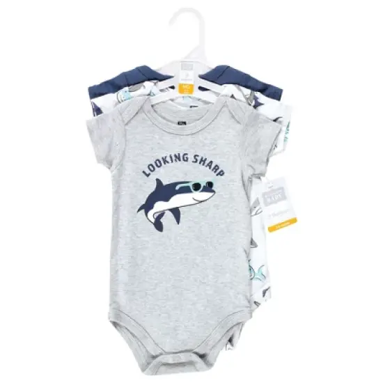 Hudson Baby Unisex Baby Cotton Bodysuits, Fintastic image {1}