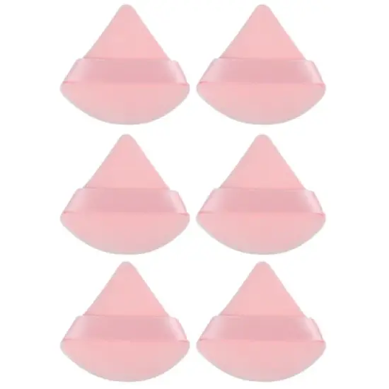 Unique Bargains Soft Triangle Puff Loose Powder Blender Beauty Makeup Tool Short Plush 6 Pcs image {11}