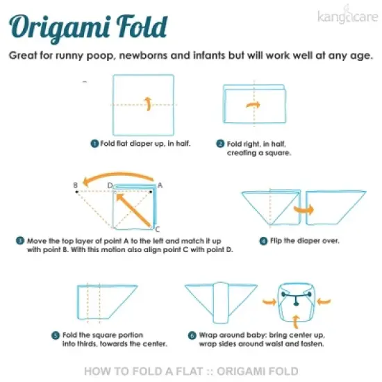 Kanga Care Premium Unbleached 100% Birdseye Cotton Flat Fold Cloth Diapers (6pk) - One Size 4-35+lbs image {4}