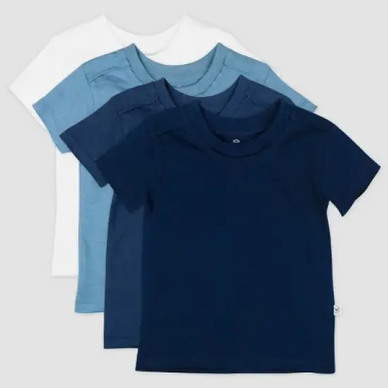 Honest Baby Boys' 4pk Organic Cotton Short Sleeve T-Shirt - Blue/White image {5}
