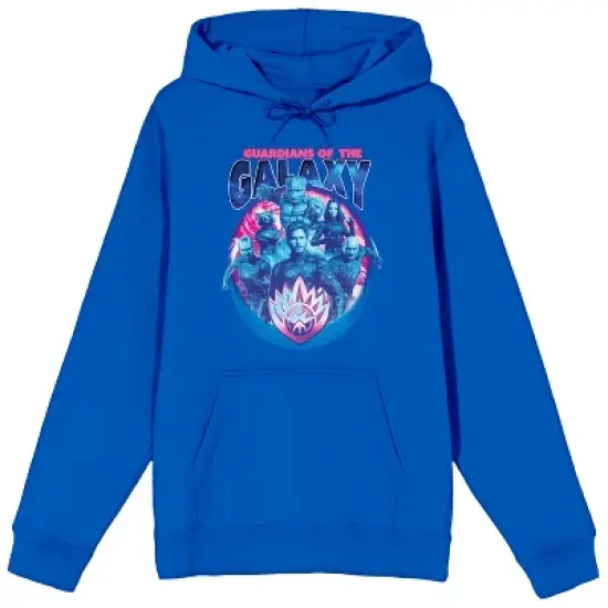 Guardians Of The Galaxy Vol. 3 Character Logo Long Sleeve Royal Blue Unisex Adult Hooded Sweatshirt image {3}