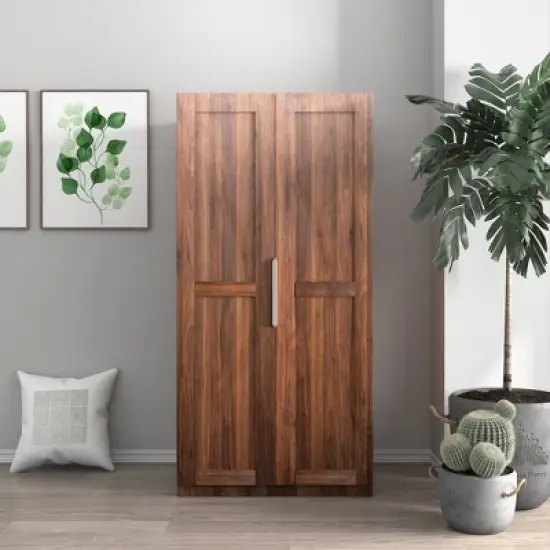 APRILSOUL 62.99" Kitchen Pantry Cabinet, Walnut Freestanding Buffet Cupboards Sideboard image {4}