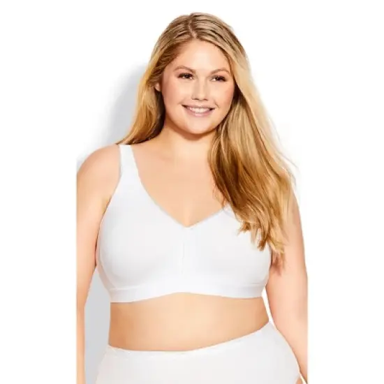 Women's Plus Size Basic Cotton Bra - white | AVENUE image {13}