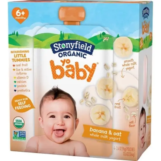 Stonyfield Organic YoBaby Whole Milk Yogurt - 4ct/3.4oz Pouches image {6}