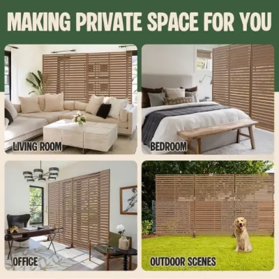 SEVOBAL 8pc Patio Screen Patio Privacy Porch Screen Patio Screens Paged Patio Decorative Screens Patio Screen Decor Outdoor, Brown, 363.76"*15.75"*72" image {3}