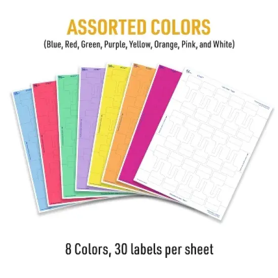 Avery Cable Labels, T-Style, 1.25" x 2",  8 Colors, 240ct (61542) image {5}