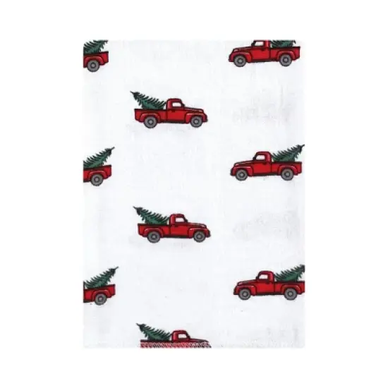 Hudson Baby Infant Boy Cotton Flannel Burp Cloths Bundle, Christmas Tree Truck, One Size image {2}