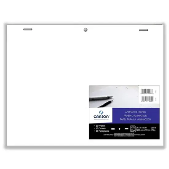 Canson Artist Series Acme Punched Animation 10 Frame Sheet Bulk Pack, 100 Sheet, 8.5x11 inch, 1 Count image {2}