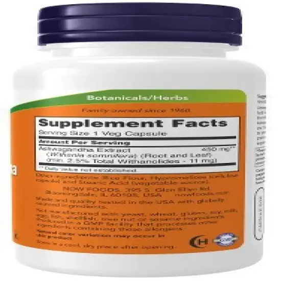 Ashwaganda 450 mg by Now Foods  -  90 VegCap image {1}