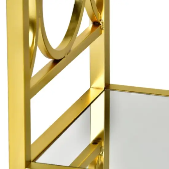 Olympia Sofa Table Glass Iron and Chrome - Steve Silver image {2}