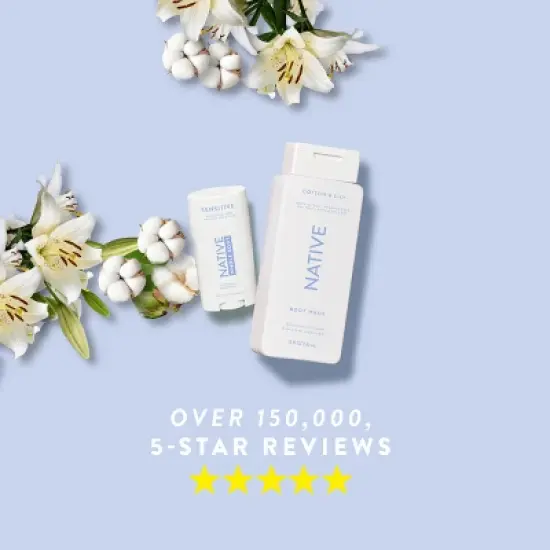 Native Body Wash for Women & Men - Cotton & Lily - Sulfate Free - 18 fl oz image {6}