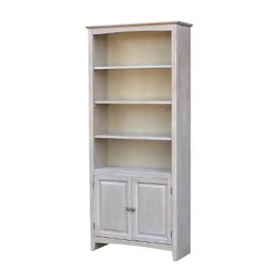 72" Shaker Bookcase with Two Lower Doors - International Concepts image {10}