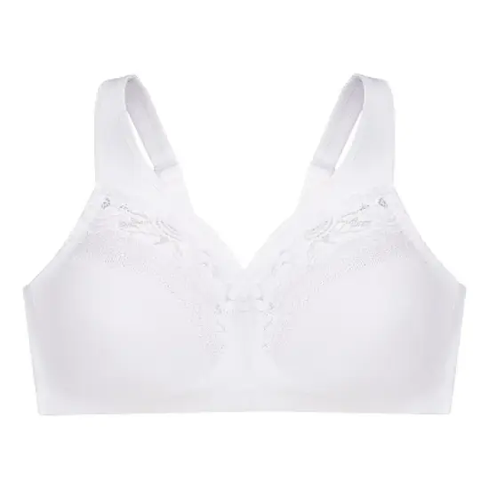 Glamorise Womens MagicLift Minimizer Wirefree Bra 1003 White image {3}