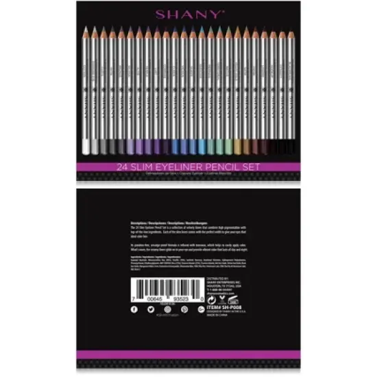 SHANY Slim Liner Makeup Pencil Eyeliner Set  - 24 pieces image {2}