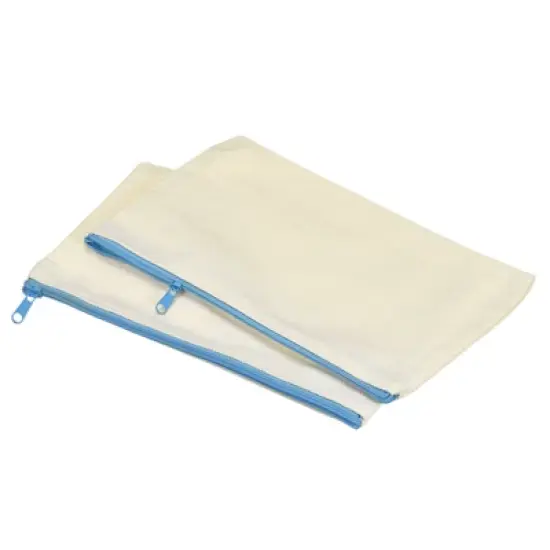 Unique Bargains Canvas Zipper Blank DIY Office Travel Storage File Bags 4 Pcs image {3}