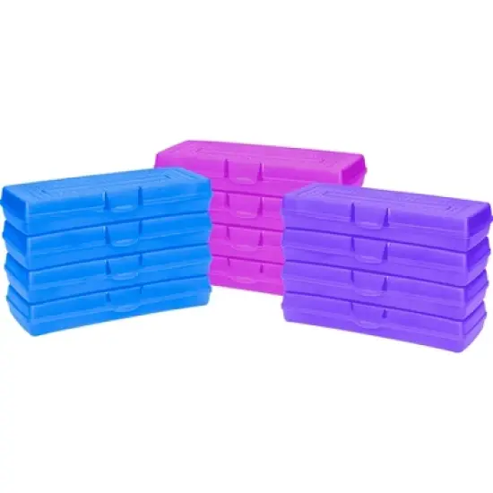 Storex Single Mini Pencil Storage Case, Assorted Colors, Pack of 12 image {3}