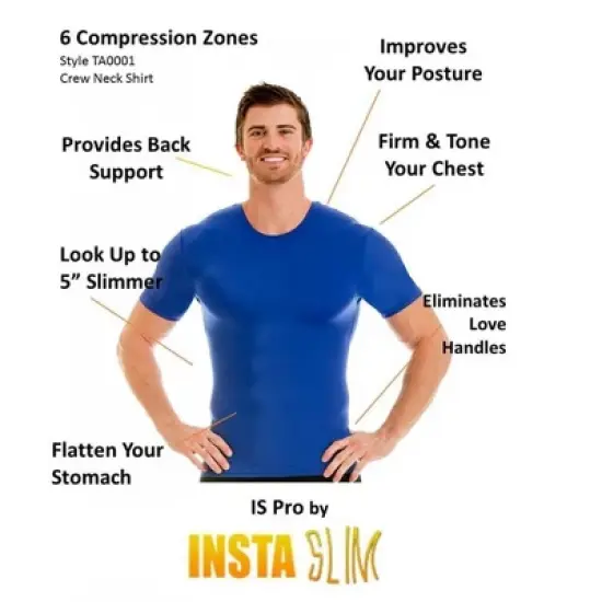 Insta Slim Big and Tall Activewear Compression Crew Neck TA0001BT image {12}