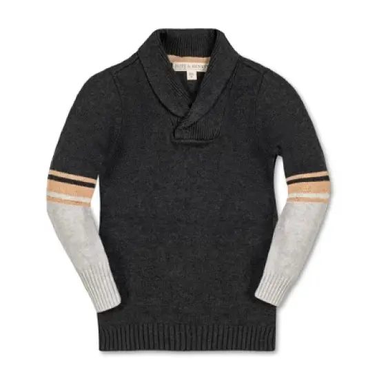 Hope & Henry Boys' Long Sleeve Striped Shawl Collar Sweater, Infant image {6}