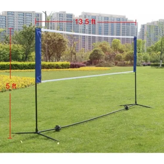 BestParts 14FT Portable Volleyball Badminton Net with Carrying Bag &ndash; Adjustable Height & Iron Frame image {1}