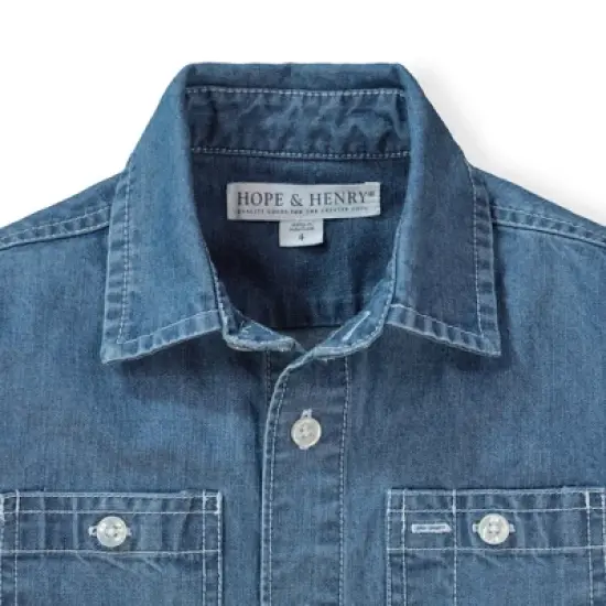 Hope & Henry Boys' Chambray Button Down Shirt, Infant image {1}