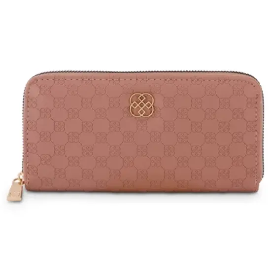 Daisy Fuentes Women's Single Zip Long Wallet - Debossed Monogram, Signature Logo, and Zip Around Closure image {7}