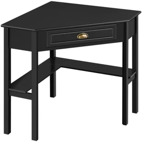 Yaheetech Corner Computer Desk Workstation MDF Desktop Pine Legs for Home&Office image {8}