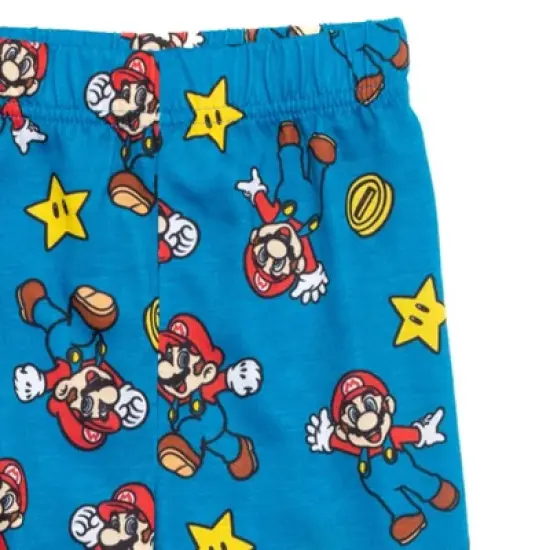 SUPER MARIO Nintendo Luigi Mario Pajama Shirt and Pants Sleep Set Toddler image {5}